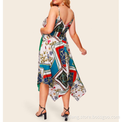 European American Fashion Large Size Sling Dress